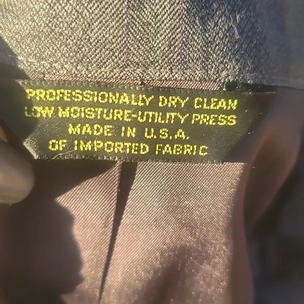 Webster zeidler circola moda gray purple green stripeSuit jacket blazer medium